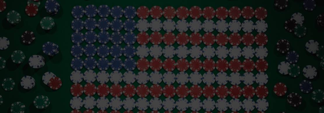 an American flag made out of poker chips